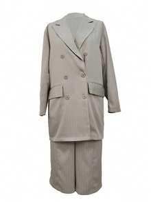 Bộ 2 áo len cardigan cổ bẻ và quần short thường ngày - Xám - Xem 6