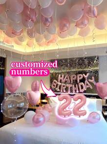 32 بوصة رقم مخصص باللون الوردي والفضي، رقم عيد الميلاد مخصص، بالونات لاتكس وردية وبالونات بنفسجية معدنية، مجموعة بالونات حرف عيد ميلاد سعيد، وبالون قلب وردي ملفوف، مناسب لعيد الميلاد، الزفاف، عرض الطفل، عيد الحب، ديكور حفلة العزوبية، حفلة عيد ، ذكرى الزواج، رأس السنة الجديدة، معرض الطفل ، التخرج، الخطوبة، حفل الزفاف