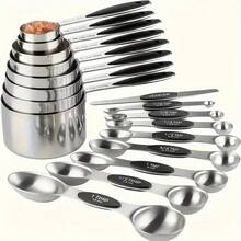 8/17pcs Deluxe Measuring Cups Set - Premium Stainless Steel Measuring Spoons For Accurate Dry And Liquid Ingredient Measurement, Essential Baking Tools, Kitchen Gadgets, And Accessories For Home Cooks And Professionals - 彩色 - 查看 2