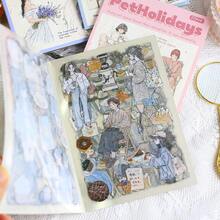 20 folhas de adesivos PET pré-cortados para decoração de livros, adesivos transparentes para scrapbooking, diário, colagem, decoração, álbum, diário, adesivos para material escolar, volta às aulas