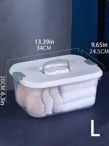 1件大号透明收纳盒家用衣柜被子衣服收纳盒便携式塑料玩具整理盒医药箱 - 無色 - 查看 6