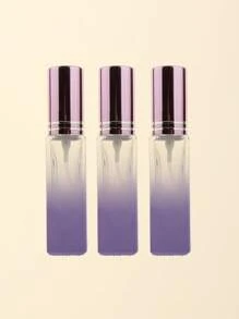 3pcs/6pcs/12pcs/18pcs 10ml Square Glass Refillable Makeup Toner Perfume Small Sample Transparent Fine Mist Spray Bottle, Black/Amber, With Funnel Atomizer, Rose Gold/Purple/Pink