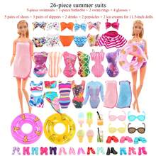 Suitable For 11.5-Inch Doll Set Of 24 Accessories: 5 Swimsuits, 4 Glasses, 10 Shoes, 2 Swim Rings, 1 Hat, 2 Random Beverage Cups (Excluding Dolls And Children's Gifts), Doll House Furniture - Multicolor - View 15