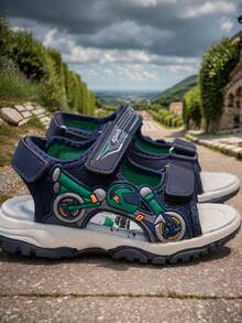 2025 Summer New Fashion Boys Sandals, Hook And Loop Casual Beach Shoes For Kids - Blue - View 19