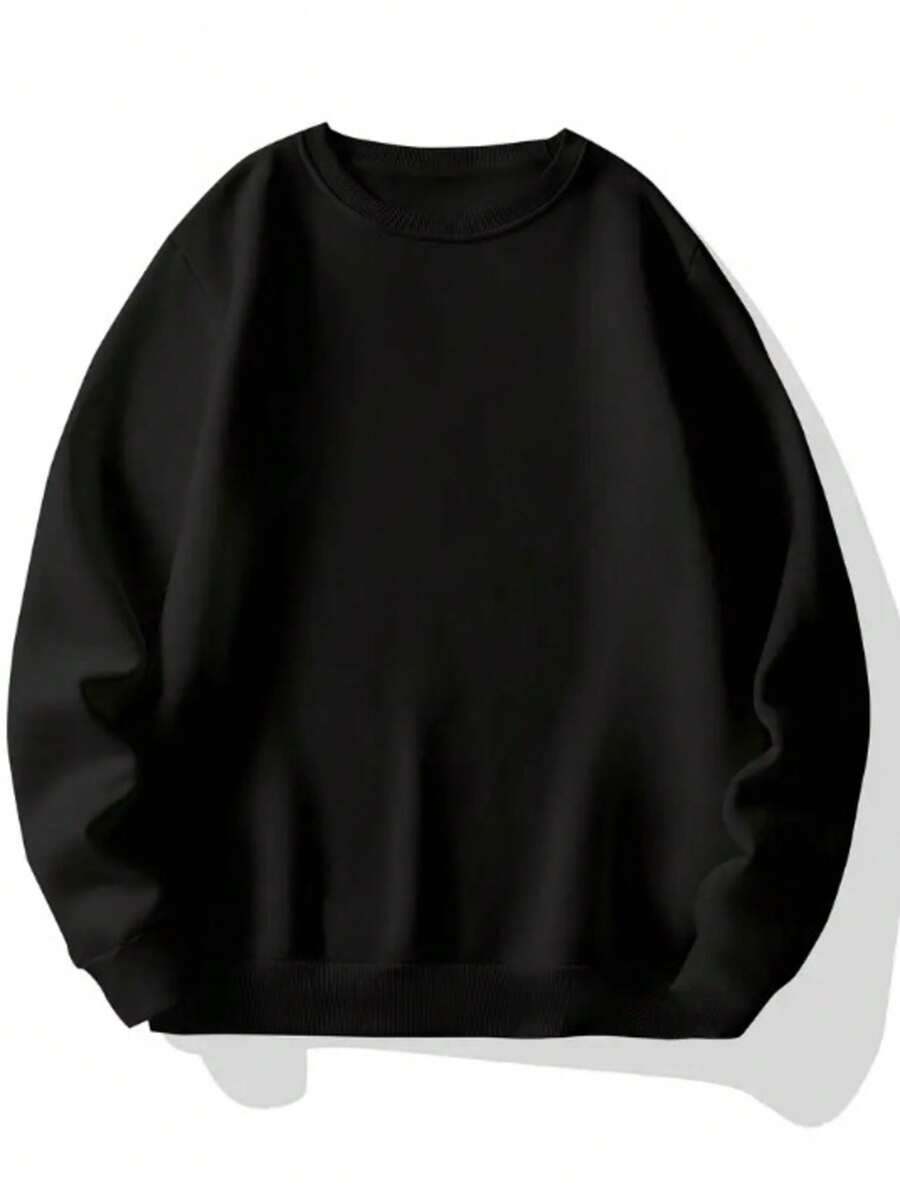 Unisex Round Neck Coat Winter Fashion Outerwear Women Men Old Money Cold Weather Blouse - 黑色 - 查看 1