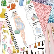 DIY Girl Dress-Up Sticker Kit (20 Character Sheets + 4 Clothing & Accessory Sheets + 2 Template Sheets + 6 Colored Craft Sheets), Fashion Design Drawing, Fashion Design Girl Dress-Up Sticker Book, Birthday Gift, (Suitable For Ages 3+), Gifts For Adults & Teens, Fashion Design, Creative Stickers, Back-To-School Season, Halloween, Christmas, Thanksgiving, Birthday, Holiday Gifts - Multicolor - View 5