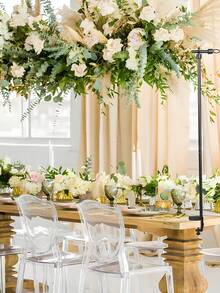 1 set Arco de marco de hierro dorado, negro y blanco, decoración para cumpleaños, boda, aniversario, fiesta de playa, piscina, hawaiana, ajustable para mesa, decoración para bodas, cumpleaños, Halloween, Navidad, decoración de mesa para fiestas y eventos, hogar, arco resistente de fiesta, pieza versátil de decoración de mesa, suministros decorativos, decoración de fotografía de habitación del hogar, accesorios para arcos de globos, decoración de flores artificiales