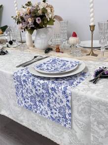 Set van 20 vintage wegwerpservetten met blauwe bloemenprint, 33x33 cm, scrapbookpapier, woondecoratie, bruiloft, verjaardag, diner voor gasten, feestbenodigdheden, gemaakt van zuivere houtpulp