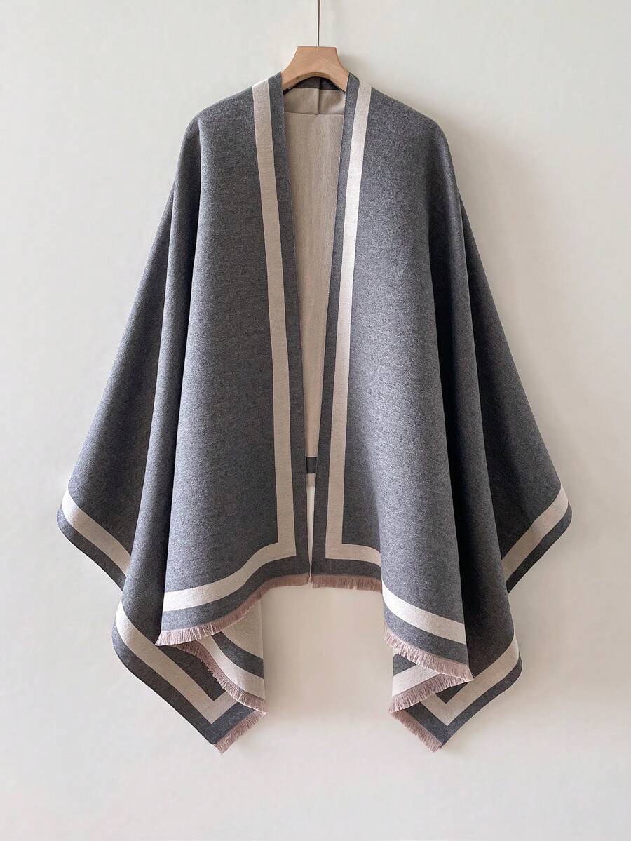 1 pezzo Sciarpa minimalista di alta qualità in colore unito in finta cashmere, calda, antivento per l'autunno/inverno, coprispalle versatile e alla moda, adatto per abbinamenti quotidiani e decorazione degli abiti