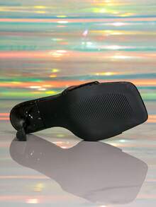 女士方头高跟穆勒凉鞋