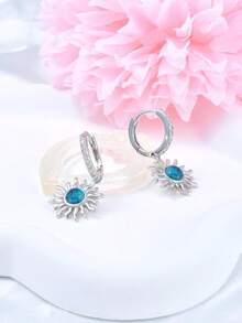 1 对青少年魅力方晶锆石耳坠，适合女孩礼物，适合日常装饰，适合派对珠宝生日礼物 - 1# - 查看 4