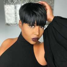 Pixie Cut Wig Human Hair Wigs For Women Short Layered Pixie Cut Wigs Full Machine Made Wigs Brazilian Virgin Human Hair Wigs For Women Glueless Wigs Nature Color
