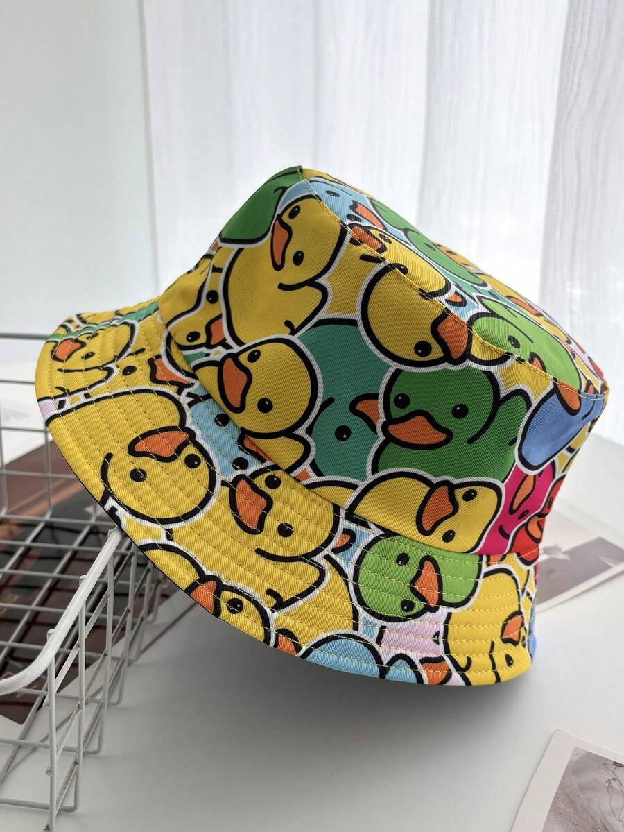 1 件装小黄鸭渔夫帽时尚太阳帽户外渔夫帽男女款