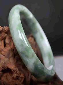 1 Stück Jade Armreif, neuer modischer Damen Armreif, Geschenk für Mutter, Sicherheitsarmband. Die natürliche Jade-Oberfläche kann Mineral-Flecken oder Verunreinigungen aufweisen, was ein normales Phänomen ist!