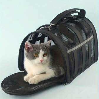 Pet Travel Carrier Bag, Portable Folding Fabric Pet Carrier For Dogs Or Cats - Airline Approved, Locking Zippers - For Pet Owners - Suitable For Travel & Vet Visits - Perfect Gift For Pet Lovers