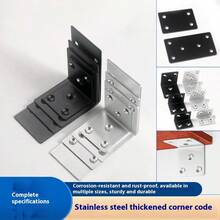 4个不锈钢90度L型角支架，适用于重型货架支撑，加厚三角形金属框架连接件，耐腐蚀墙装支架，适用于厨房、衣柜、车库和起居空间收纳，可靠的转角支撑，安装简便，防倾倒设计，多功能DIY置物架解决方案 - 彩色 - 查看 6