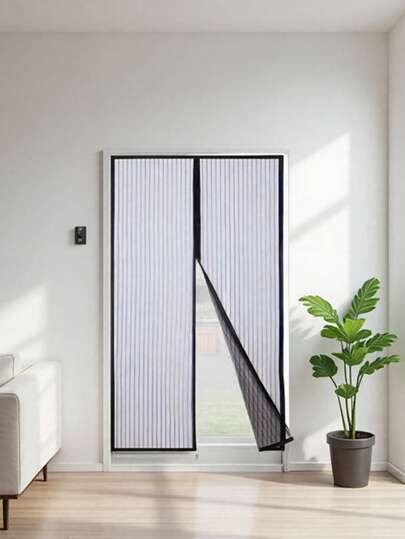 1 件套磁性防蚊软纱门帘，防蚊防蝇网，安装方便，自粘式软门帘适合所有季节使用