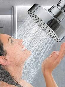 2 pezzi/set Soffione doccia rotondo montato a parete ad alta pressione, soffione doccia ad alta pressione con ugelli in silicone, soffione doccia in plastica durevole con supporto a parete regolabile, design a risparmio idrico e anti-schizzi, stile minimalista moderno, adatto per bagni di casa e hotel, bagni moderni, bagni alla moda e bagni di camper, accessori da bagno moderni montati a parete, regalo ideale per famiglia e amici - Multicolore - Visualizzare 8