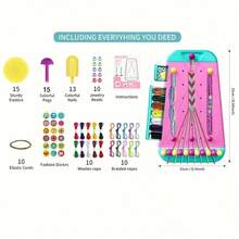 Friendship 2-In-1 DIY Bracelet Making Kit, 10 Pre-Cut Wool Thread And 10 Woven Rope Can Be Edited For Two Different Kinds Of Rope, Suitable For Girls Ages 6-14 Years Old Birthday Gifts