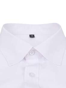 1 Pc Classic Mens Solid Business Shirt Slim Fit Button Down Office Work Formal Casual Wear Essential - trắng - Xem 3