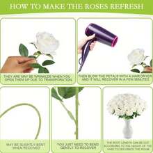 2/6pcs Realistic White Silk Artificial Rose Flowers With Stems, Suitable For DIY Wedding Bouquets, Valentine's Day, Weddings, Engagements, Birthdays, Parties, Outdoor Gardens And Tabletop Decor - Multicolor - View 11