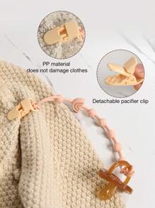 3pcs Baby Bear Design Anti-Lost Hanging Strap, Silicone Leash Clip Suitable For Bottles, Pacifiers, Teethers, Toys, Portable Baby Anti-Drop Chain