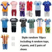10pcs/Set 11.5-Inch Boy Doll Clothes Assortment, Including 4 Random Tops, 4 Pants, 2 Pairs Of Shoes, Children Party Gift Package, Great For Christmas And Birthday Parties, Doll Not Included - Multicolor - View 8