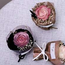 Pocket Rose Soap Flower Bouquet, Mini Preserved Rose Gift, Dried Flower Mini Souvenir, Girlfriend Birthday Decor, Mini Sunflower, Blue Rose, Red Rose, Pocket Romance - Multicolor - View 11