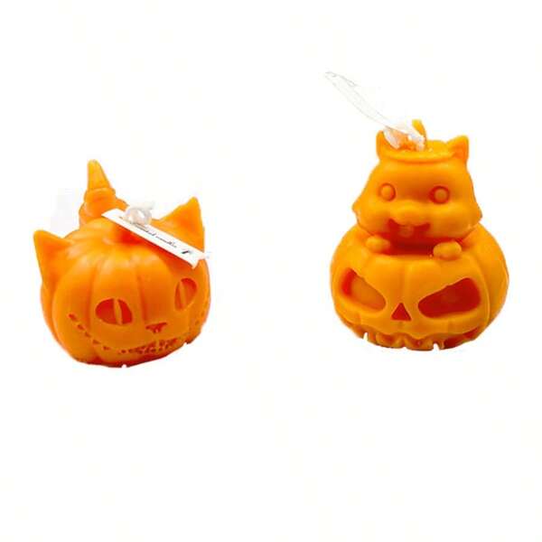 Cute Halloween Skeleton Pumpkin Shaped Scented Candle