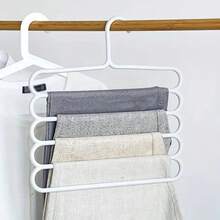 (5pcs)Clothes Hanger Set  Household Trousers Scarf Storage Multilayer 5 Layers Storage Rack Pants Hangers Clothes Hanger Trousers Hanger Hangers For Closet Organizer(White) - trắng - Xem 5