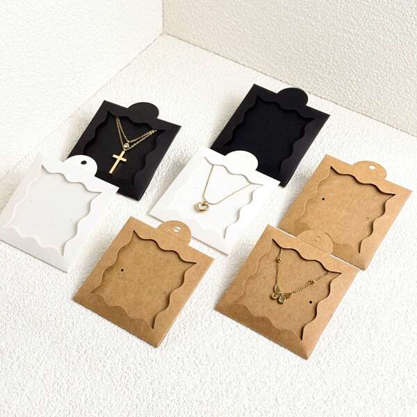 20pack Matte Cardboard Jewelry Gift Packaging Box With Window Design, Necklace Display Box With Insert Card For Jewelry Display Packaging, DIY, Craft, Retail For Women Storage Organizer Travel Essentials Back To School Dormitory Storage