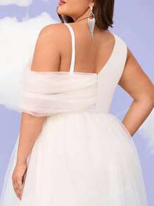 Plus Size Women Ombre V-Neck Formal Maxi Dress, Cocktail Party Prom Gowns, Backyard Wedding Dresses, Single Shoulder