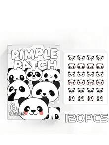 24/120片可爱熊猫痘痘贴，痘痘贴遮盖痘痘和瑕疵，温和清洁身体皮肤贴，节日礼物