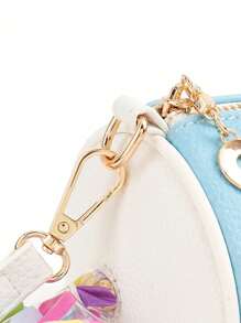 Bolsa Novidade Fofa Colorida em Formato de Doce Listrado, Bolsa Transversal Para Meninas, Clutch de Festa, Bolsa de Ombro de Couro PU de Moda