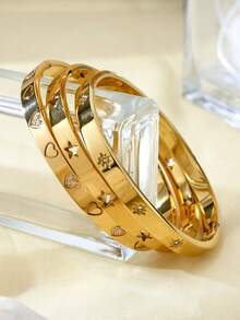 1 件防水方晶锆石手镯不锈钢手链防锈女士珠宝工厂批发定制