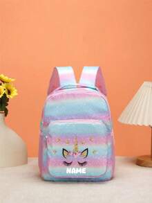Individueller Schulanfang Einhorn Dinosaurier Mini Rucksack, personalisierter Name oder Feiertagsgruß Muster. Gestalte deinen eigenen Rucksack. Modisch lässig, vielseitig süßer Cartoon Einhorn Dinosaurier Bagger Baustellenfahrzeug Muster Rucksack. Leichter Münzbeutel, perfekt für Teenager für den täglichen Gebrauch, Ausflüge, Reisen und Einkaufen. Druckmusterposition zufällig - Text 2 - Übersicht 22