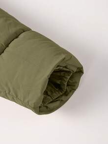 Risissida 女式休闲连帽夹克，带口袋，轻质人造毛皮衬里绗缝风衣，秋季日常穿着冬季外套 - 軍綠色 - 查看 5