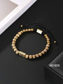 1 pieza Brazalete de joyería para inoxidable con cuentas de piña de lujo y corona de moda
