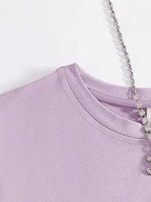 Koszulka z krótkim rękawem i okrągłym dekoltem dla dziewcząt Tween z nadrukiem w kształcie litery Smile Letter, odpowiednia na wiosnę i lato, miękka i wygodna