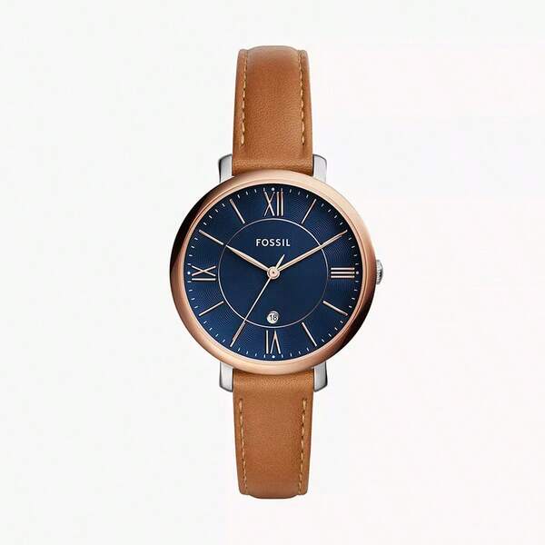  Reloj de cuarzo para mujer Fossil, de cuero, con tres manecillas, caja de acero inoxidable con nácar, protector de pantalla de vidrio templado, adecuado para fiesta de cumpleaños, regalo de Navidad ES4151/ES4099/ES3988/ES4274