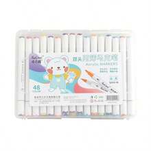 12/24/36/48 Colors Dual Tip Acrylic Marker Set, Soft Tip Quick-Drying Paint Pens, DIY Graffiti Art Drawing Markers For Artists & Beginners, Multi-Surface Crafts - Sets - View 10