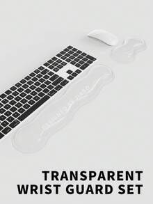 1 套水晶透明波浪形腕托垫，适用于鼠标垫、键盘掌托、腕托垫 - 凉爽舒适 - 彩色 - 查看 4