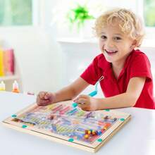 Juego de cartas de emparejamiento de colores magnético de madera para 2 jugadores, mejora la coordinación mano-ojo, el pensamiento, la concentración, juguete interactivo para fiestas, vacaciones, regalo de cumpleaños