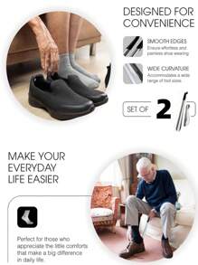 1个符合人体工学的不锈钢长柄鞋拔，适合老年人、残疾人士、孕妇使用，可用于卧室、客厅、户外和浴室。 - 銀色 - 查看 3