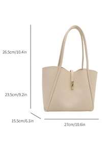 Nuevo bolso de hombro versátil de mujer de unicolor de lujo - Blanco - Ver 3