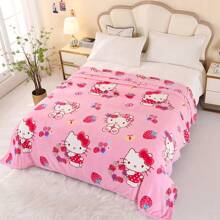 Sanrio Summer Quilt/Air Conditioning Quilt/Suitable For Hot Sleepers Sanrio And Hello Kitty Printed Thin Blanket, Soft Durable Nap Mat With Cartoon Print