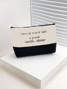 带有“Merci Maitresse”设计的拉链化妆包，轻巧且多功能的化妆品收纳包，非常适合作为教师节的表彰礼物。适用于婚礼、新娘派对和旅行，教师礼物，学校假期返校用品旅行包，女士旅行包 - 彩色 - 查看 10