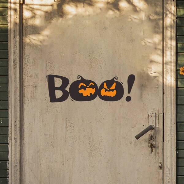 Halloween Pumpkin Removable Wall Sticker, Home Decor For Bathroom, Living Room