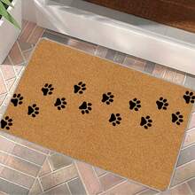 1pc Cute Paw Print Door Mat - Crystal Velvet Material Rectangular Floor Mat, Machine Washable, Suitable For Indoor Entrance Decor, All Season Universal Version - Multicolor - View 6