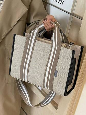 简约大容量手提包手提包单肩包斜挎包、书包、大容量、便携、适合少女、女大学生、白领人士、适合工作、返校、中学、高中、大学、度假、书周学院风书包